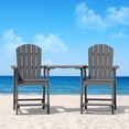 thumbnail image 7 of WINSOON Tall Adirondack Chair Set of 2 with Connecting Tray,Outdoor Bar Stools-Grey, 7 of 7