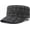 Grey, variant on Men's Cadet Army Cap Vintage Military Hat Plaid Pattern Flat Top Cap