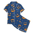 thumbnail image 4 of HNMKIU Girls 2 Piece Outfits Set Short Sleeve Printed Casual Playwear Comfortable Elastic Waist Toddler Kids Clothes For Daily Wear Ages 2 13 Navy,12-13 Years, 4 of 4