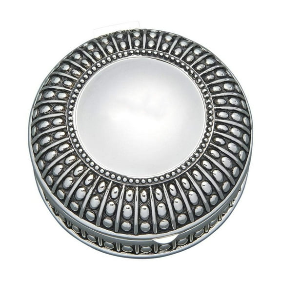 Creative Gifts Silver Plated Beaded Antique Round Box 026017