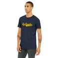 thumbnail image 2 of Daxton Adult Unisex Tshirt Los Angeles Script with California Vertical on the Back, Navy Gold, 3XL, 2 of 3