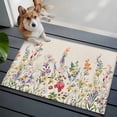 thumbnail image 5 of Watercolor Wildflowers Bathroom Rug Washable 2x3 Entryway Rug Non Slip Farmhouse Botanical Flowers Herbs Front Door Mat Low Pile Indoor Doormat Throw Floor Carpet for Kitchen Bedroom Entrance, 5 of 7