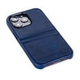 thumbnail image 3 of Dockem iPhone 13 Pro Exec M2 Wallet Case; Built-in Metal Plate, 2 Card Slots, Premium Synthetic Leather, Navy Blue, 3 of 9