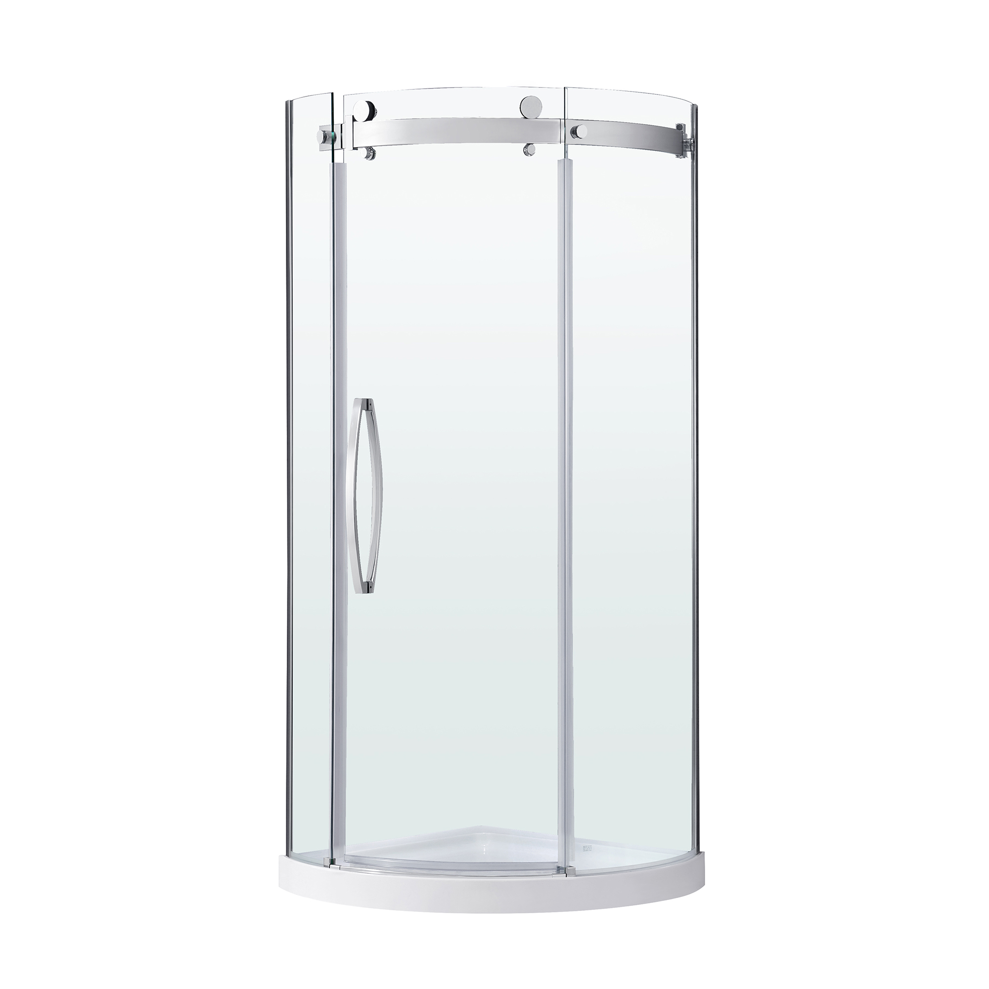 Ove Decors Breeze Lux 36 in x 36 in x 72.83 in H Curved Corner Shower with Sliding Frameless