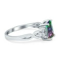 thumbnail image 2 of Emerald Cut Wedding Bridal Ring Rainbow CZ 925 Sterling Silver Size 4, 2 of 7