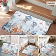 thumbnail image 6 of Oceans Marine Life Washable Small Entryway Area Rugs 2'x3', Orange Blue Jellyfish Starfish Retro Ombre Low Pile Throw Rug Non-Slip Sturdy Edge Binding Carpet for Front Door Floor Room Entry, 6 of 9