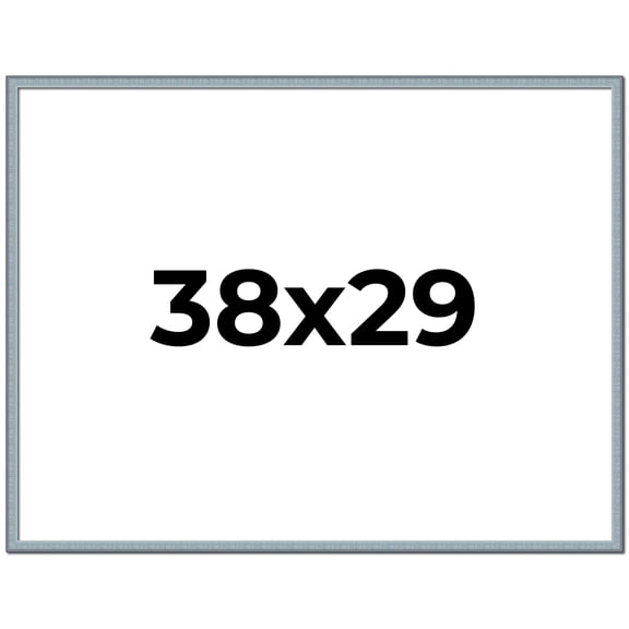 38x29 Frame Blue Scuffed Farm Board Solid Wood Picture Frame Width 0.75 Inches | Interior Depth 0.5