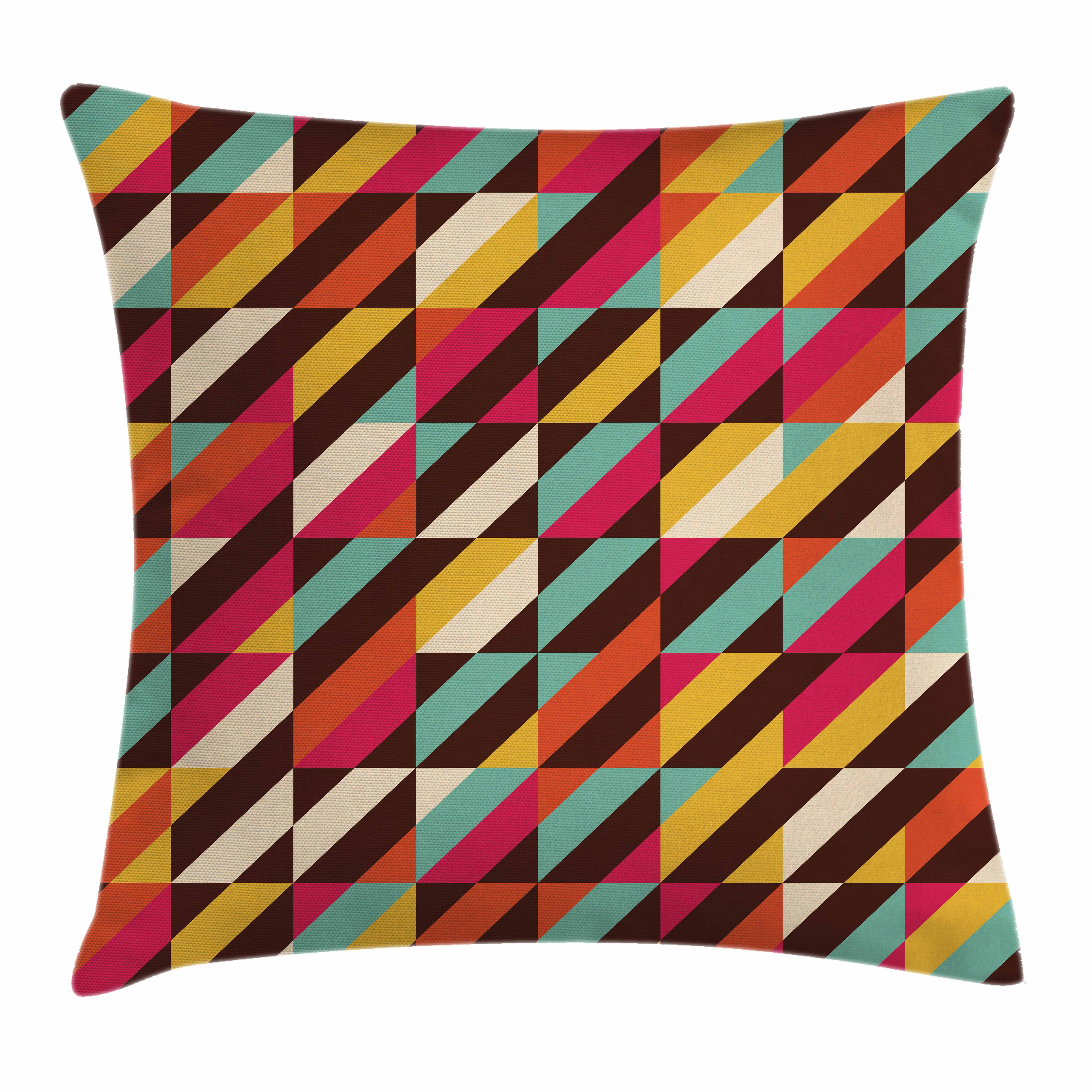 Abstract Throw Pillow Cushion Cover, Funky Geometric Square Boxes with ...