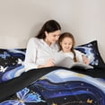 thumbnail image 5 of Homewish Dreamy Cartoon Butterfly Full Size Comforter Sets, Fashion Marble Abstract Bedding Comforter Set, Mystic Stars Galaxy Reversible Bedding Sets, Luxury Bedroom Decor, 3-Piece, 5 of 8