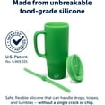 thumbnail image 2 of Silipint 32oz Silicone Tumbler with Handle, Flip Lid and Straw BPA-Free, Non-Toxic, Unbreakable, Freezer, Microwave, Dishwasher Safe Tumbler Perfect for Tea, Cold Water, Smoothies (Classic Green), 2 of 8
