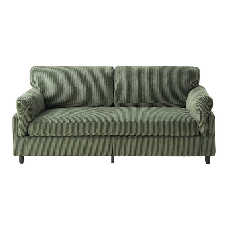 Howcool 82.6"W Corduroy Loveseat Sofa,Mid-Century Modern 2-Seater Sofa Couch, Heavy-Duty Iron & Wood Frame, Soft Upholstered Loveseat for Living Room/Bedroom