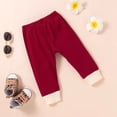 thumbnail image 6 of StylesILove Baby Boys Girls Solid Long Sleeve Henley Top & Pants 2pcs Set Unisex Toddler Ribbed Cotton Outfit (Red, 6 Months), 6 of 8