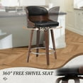 thumbnail image 2 of Dycanpo 26"Swivel Bar Stools, Wood Counter Height Bar Stools Set of 3 for Home Kitchen, Black, 2 of 6
