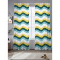 thumbnail image 2 of Bohemian Sheer Curtains 2 Panels Set Summer Abstract Ocean Wave Irregular Colorful Stripes Sheer Window Curtains Light Filtering Rod Pocket Voile Drapes for Bedroom Living Room 52"X96", 2 of 9