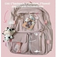 thumbnail image 6 of MMYGU Kawaii Backpack with Pins Kawaii School Backpack Cute Aesthetic Backpack Cute Kawaii Backpack for School (Beige, With Accessories), 6 of 7