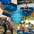 thumbnail image 7 of Sandproof Beach Blanket - Oversized 9'x7' XL Mat for Family | Waterproof, Quick-Dry Ripstop Nylon | Lightweight & Compact for Travel, Picnic, Camping w/ 4 Anchor Stakes & Carry Bag, 7 of 7