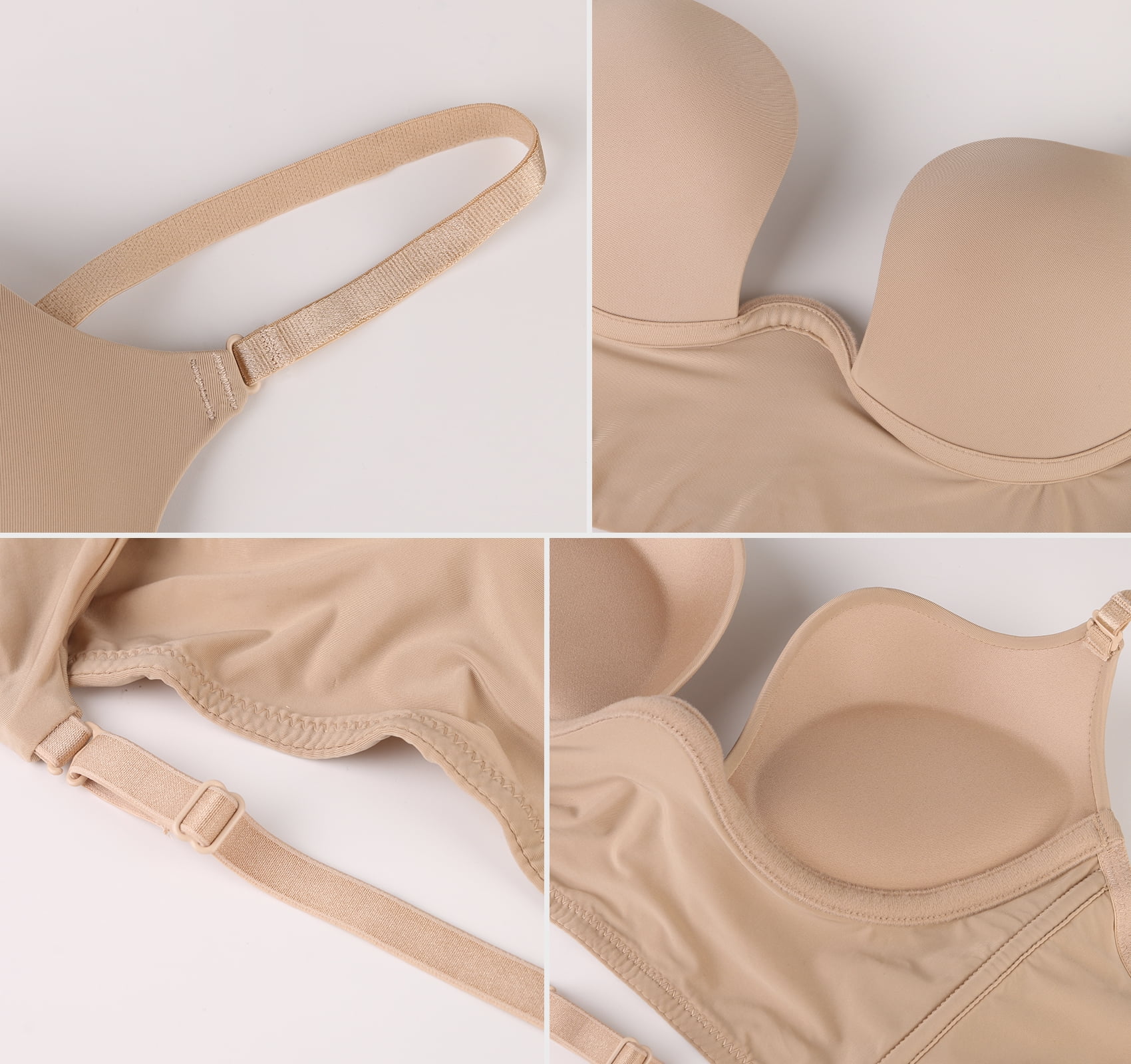 ZLBDYG Backless Bra French Deep V Low Cut Large Open Back U Shaped  Beautiful Back Seamless Plus Size Bras for, Beige, 32 : :  Clothing, Shoes & Accessories