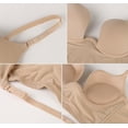 thumbnail image 4 of Exclare Women's Plunge Deep Backless Bra Push Up Multiway Seamless Low Cut Bra(Beige,36D), 4 of 6