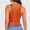 thumbnail image 6 of Kureaily Stylish Women's Tank Tops For Parties And Nightclubs Rhinestone Sleeveless Crop Top For A Seductive Solid Color Camisole, 6 of 6