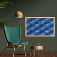 thumbnail image 2 of Navy Blue Wall Art with Frame, Complex Structured Different Lines and Patterns Polka Dots Stripes Patch Work, Printed Fabric Poster for Bathroom Living Room, 35" x 23", Purple Blue, by Ambesonne, 2 of 2