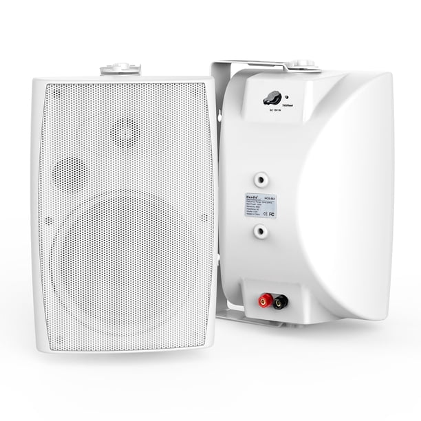 Par de altavoces Bluetooth para exteriores Herdio de 5,25 pulgadas y 300 W, color blanco