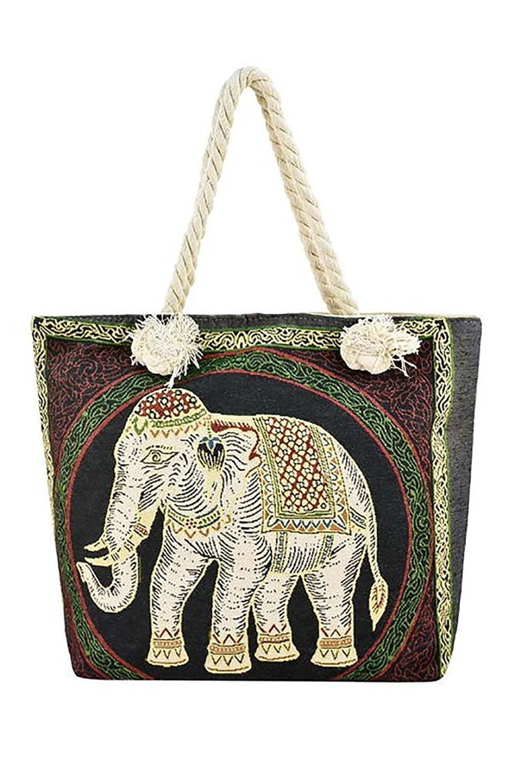 14x16-11 Elephant canvas messenger bag Eastern Elephant Watercolor Style Print with Ethnic Pattern Vintage Style Design canvas beach bag Orange White