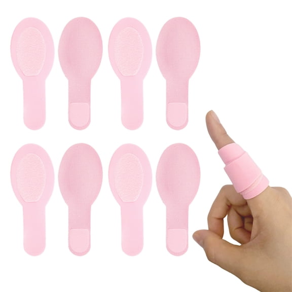 HXRH Adjustable Finger Splints,Reusable Finger Support Sleeves,Elastic Finger Tape,Breathable Finger Wraps for Arthritis Sprain Trigger Finger Sports Aid Support (8 Pcs,Pink)