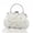 White, variant on Sophisticated Rose Womens Clutch Purse,5D Rose Flower Satin Elegant Mini Evening Handbag,for Women,for Wedding Party Prom Formal Use,Red