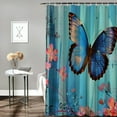 thumbnail image 2 of Fenyluxe Blue Butterfly Shower Curtain,Blue Flower Bathroom Shower Curtain Waterproof Polyester Floral Shower Curtains for Bathroom Decor 69x72, 2 of 7