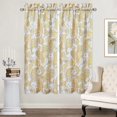 thumbnail image 1 of Cortinas cortas para ventana, diseño floral de cachemira, modernas, de media ventana, estilo damasco, con bolsillos para barra, 27 x 36, amarillas y blancas, 1 par, 1 of 8