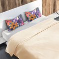 thumbnail image 5 of Yayeee Pillowcase Standard Size Set of 2 Satin Wrinkle Resistant Pillow Case, Colorful Painted Flowers Pattern, 5 of 7