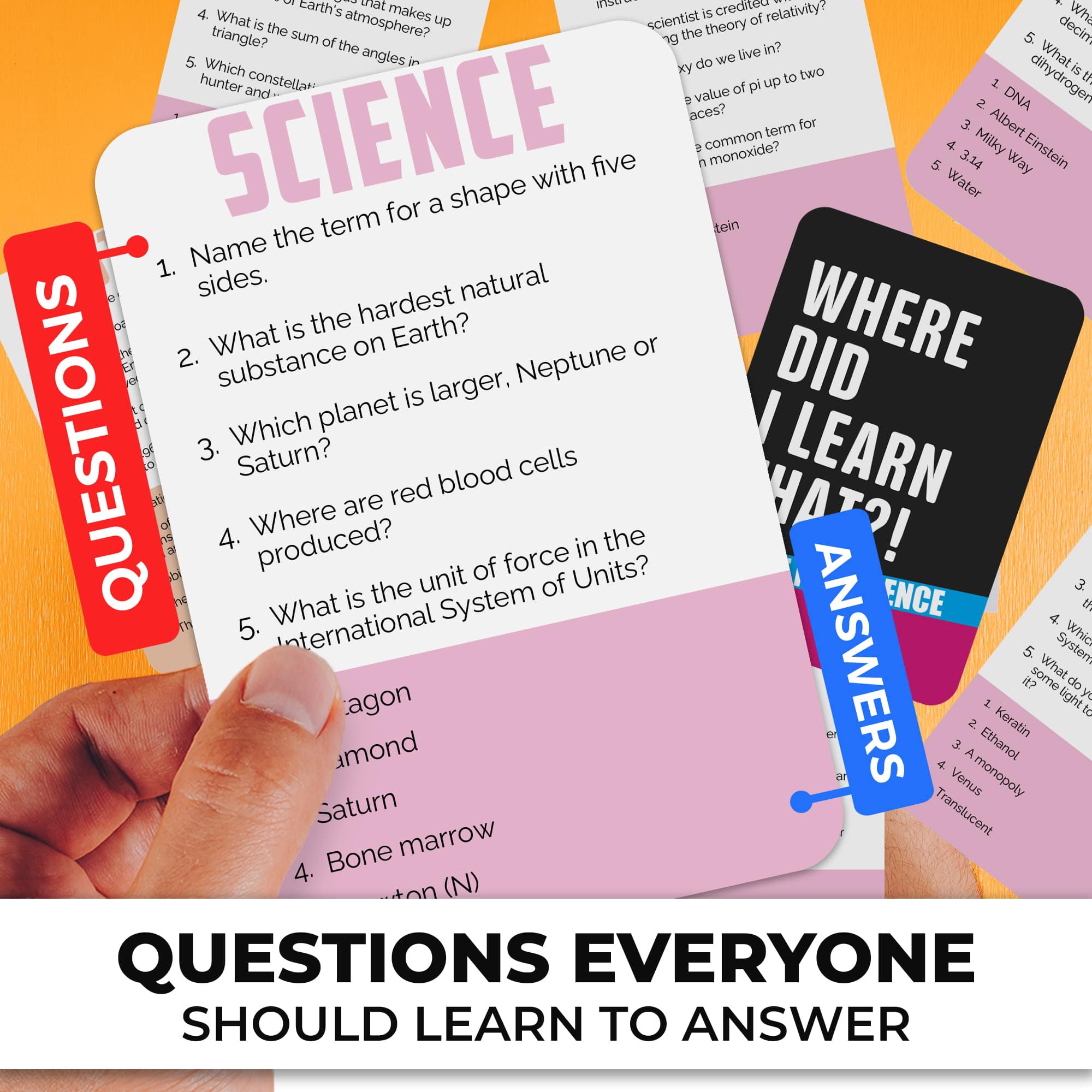 Quokka Trivia Cards Games for Family - Board Games for Adults and Teens - 500 Science Questions