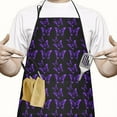 thumbnail image 2 of Purple Butterfly Pattern Apron-Garden Aprons for Women with Pockets-Cotton Linen Waterproof Kitchen Cooking Gardening Aprons Adjustable for Kitchen,Cooking,BBQ and Salon 33x27 Inch, 2 of 7