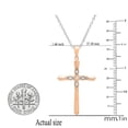 thumbnail image 4 of Dazzlingrock Collection Round White Diamond Vintage Style Cross Pendant for Women with 18 Inch Silver Chain (0.05 ctw, Color I-J, Clarity I2-I3) in 10K Rose Gold, 4 of 5