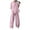 Pink, variant on MaFYtyTPR Trendy Outfits for Women Fall/Summer Solid Color V-Neck Casual Long Sleeve Pocket Wide Leg Pantsuit Slim Fit Outfits Loungwear for Women Army Green XXXXL