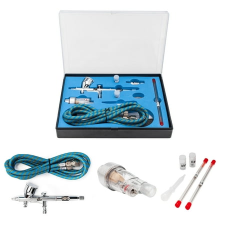 Body Airbrush Kit Ktaxon Dual Action Airbrush Kit, Portable Beginners Gravity Feed Spray Gun Tools, for Art Craft Nail Body Painting, 0.2,0.3,0.5mm Nozzle Diameter ()
