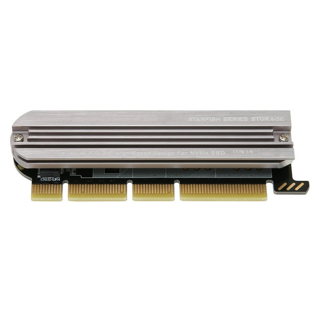 M.2 PCIe Adapter Card, Aluminium Alloy Plug and Play Easy Assembly Fast Cooling SSD To PCIe 4.0 Adapter for X16 Slot