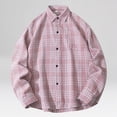 thumbnail image 2 of HCNTES Mens Flannel Shirts Long Sleeve Flannel Shirt Casual Button Down Plaid Shirt for Men(Z01-Pink,5XL), 2 of 8