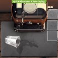 thumbnail image 4 of Designer Coffee Bar Mat, Extra Large 17 x 31.5 Inches, Rubber Backing, Dish Drying Mat for Kitchen Counter, Absorbent Coffee Maker Mats for Countertop, Heat Resistant, Solid Gray, 4 of 5