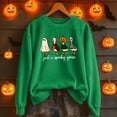 thumbnail image 3 of WEIWEN Just a Spooky Goose Sweatshirt for Women Funny Ghost Goose Printed Halloween Sweaters for Women Fall Clothes Womens Tops Women's Clothing Green, M, 3 of 6