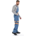thumbnail image 3 of JuicyTrendz Men’s Hi-Vis Bib Overalls – Heavy Duty Workwear With Reflective Stripes and Adjustable Straps Orange Light-Blue W36-L30, 3 of 5