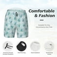 thumbnail image 3 of Cauagu Sea Turtle Print Mens Swim Trunks Quick Dry Board Shorts Swim Shorts with Compression Liner Bathing Suits-Large, 3 of 6
