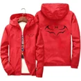 thumbnail image 3 of Chaqueta a prueba de viento con cremallera y estampado de murciélago para hombre y mujer, sudaderas con capucha, ropa de protección solar, abrigo deportivo informal de manga larga con capucha, Top fin, 3 of 5