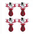 thumbnail image 4 of Inteprter 4 unidades/juego de cubiertos de animales bonitos de Navidad, bolsa de almacenamiento para cuchara, de comedor, bolsillo para recuerdo de Kits de decoración para fiestas Inteprter HA068879-00B, 4 of 6