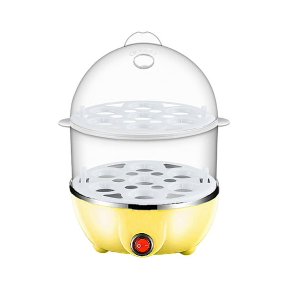 Eggs Cooker Clearance Discount,Eggs Cooker Double Breakfast Machine Stainless Steel Multi Function Steamer Egg Steamer Yellow