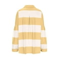 thumbnail image 5 of dGslk Womens Long Sleeve Striped Polo Shirt Loose Fit Casual Button Down Pullover Lightweight Top for Everyday Wear Yellow M, 5 of 7