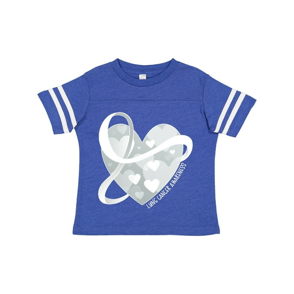 Inktastic Lung Cancer Awareness White Ribbon Around Heart Boys or Girls Toddler T-Shirt