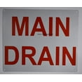 thumbnail image 1 of Main Drain Sign (White, Reflective, Aluminium 10x12), 1 of 4