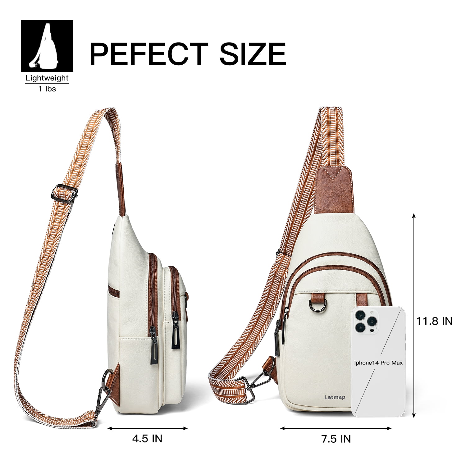 7L Sling Bag for Women & Men, Leather Anti-Theft Crossbody Backpack, Small Daypack Fanny Pack for Travel, Hiking, and Work