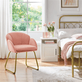 thumbnail image 3 of FullFurnique Flower Shape Velvet Armchair with Golden Metal Legs, Pink, 3 of 10